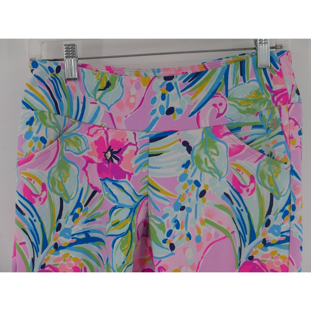 Lilly Pulitzer Luxletic Leggings Women's 4 Multicolor Floral Print Ankle Stretch